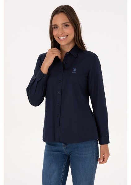 Kadın Lacivert Gömlek Basic 50307990-VR033