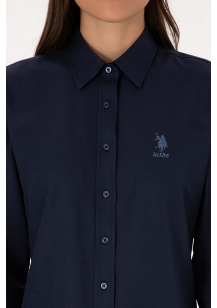 Kadın Lacivert Gömlek Basic 50307990-VR033