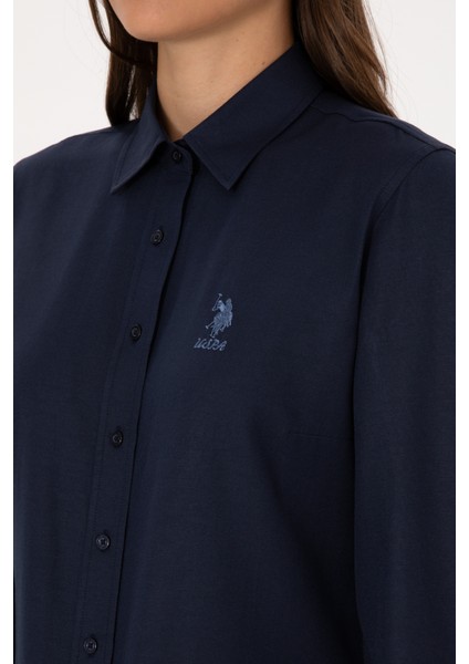 Kadın Lacivert Gömlek Basic 50307990-VR033