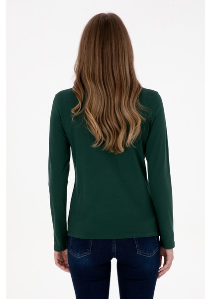 Kadın Koyu Yeşil Sweatshirt 50307755-VR079 indirimleri