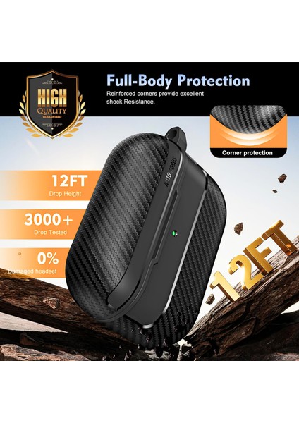 Pro 3. Nesil Uyumlu Karbon Fiber Hybrid Polymer Technology Premium Kulaklık Kılıfı modelleri
