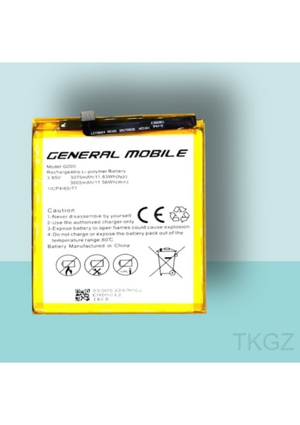- General Mobile Gm 8 Batarya Pil Orijinal Sıfır