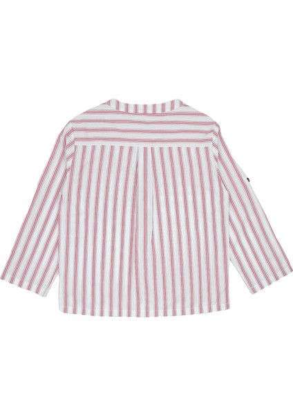 %100 Pamuk Kırmızı Çizgili Yazlık Erkek Çocuk Gömlek fırsatları