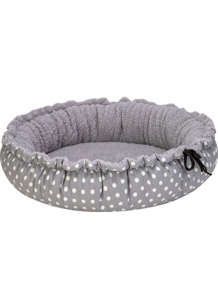 Techmrt Pet Comfort Sunflower Kedi ve Köpek Yatağı Çift Taraflı Gri Dot/peluş 85CM