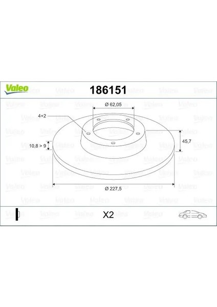 186151 Fren Diski On 061750 061948 4208311 (2 Adet Fiyatıdır)
