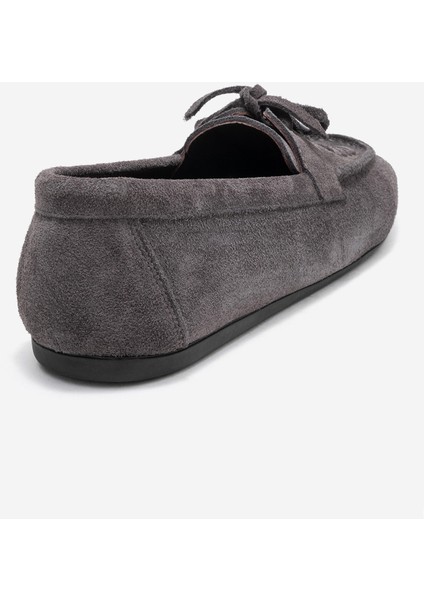 Lorven Füme Süet Hakiki Deri Bağcıklı Kadın Loafer Ayakkabı indirimleri