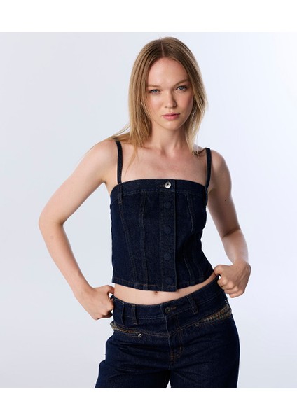 KARE YAKA CROP BLUZ TW6250006075629 fiyatları