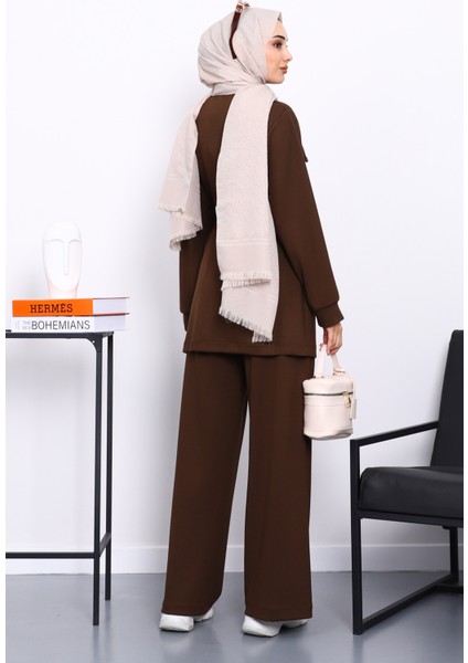 Kahverengi Sahte Cepli Bel Kuşaklı Modal Takım fırsatları