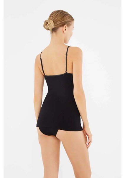 5007 Kadın 2'li Ayarlanabilir Ip Askılı Atlet-Siyah fırsatları