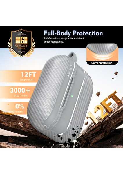 Pro 3. Nesil Uyumlu Karbon Fiber Hybrid Polymer Technology Premium Kulaklık Kılıfı modelleri