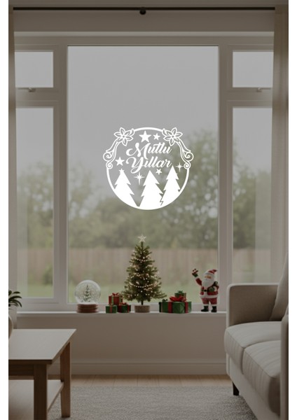 Yeni Yıla Özel Mutlu Yıllar Yazısı Yılbaşı Ağacı Süslemeleri Yılbaşı Sticker Cam Duvar Vitrin Yılbaşı Süsü fırsatları