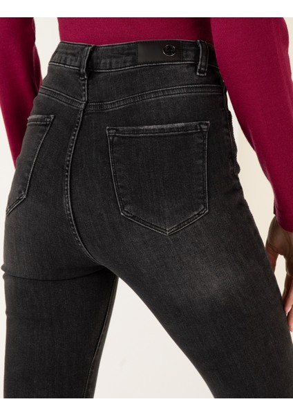 Kadın Antrasit Skinny Fit Jean Pantolon 50254380-VR006