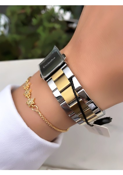 Marka Gold Renk Multifonksiyon Çelik Kadın Kol Saati Bileklik Hediyeli fırsatları
