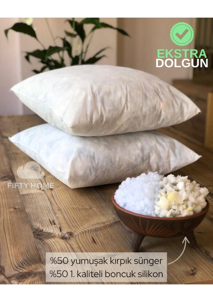 2 Adet Kırlent Iç Yastık - 8 Farklı Ebat - Dolgusu 50% Boncuk Silikon/50% Kırpık Sünger fiyatları