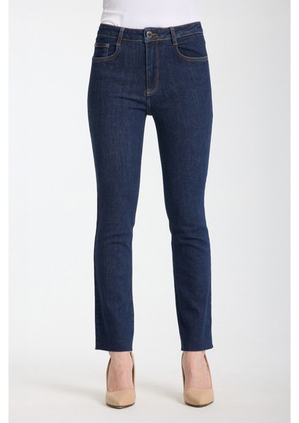 Julia 92 Normal Bey Koyu Rinse Crop Flare Jeans Kadın fiyatları