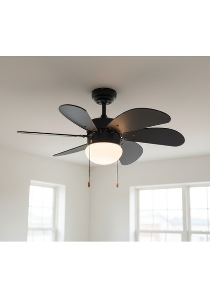 Dekoratif Tavan Vanti 60W – 30"siyah Ahsap Tavan Vantilatör modelleri