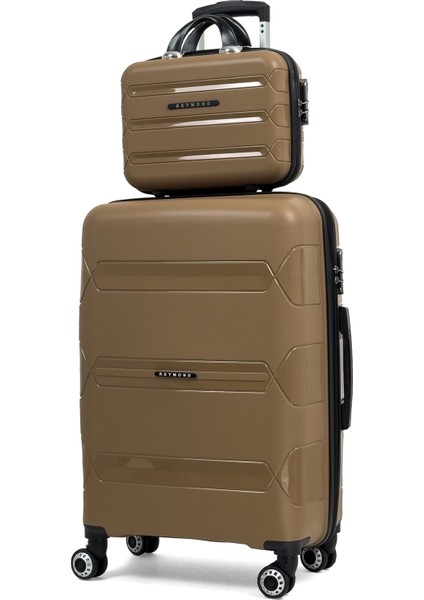 Lucas Polipropilen Kırılmaz Valiz Seti, Orta Boy&makyaj