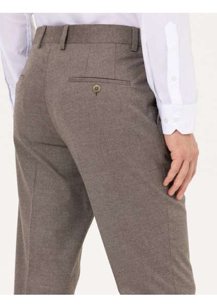 Erkek Açık Kahverengi Slim Fit Kumaş Pantolon 50260475-VR002