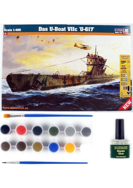 D290ST 1/400 Das U-Boat Vııc (U-617) Denizaltı Plastik Model Kiti, (12XBOYA,2XFIRÇA,YAPIŞTIRICILI Başlangıç Seti) indirimleri