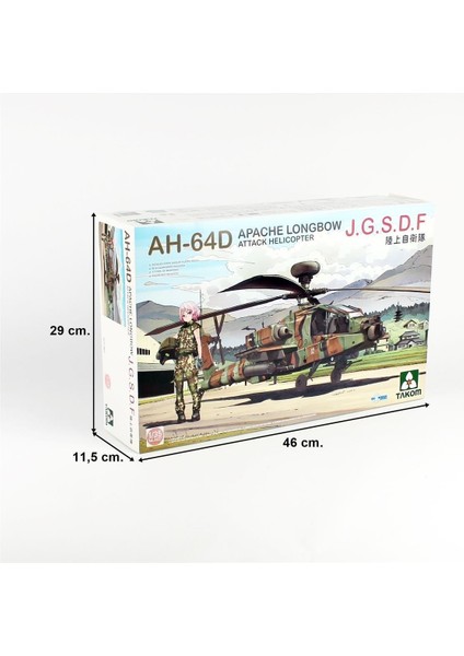 2607 1/35 Ölçek, AH-64D Apache Longbow (J.g.s.d.f) Saldırı Helikopteri, Plastik Model Kiti