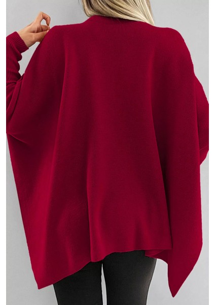 Kadın Bisiklet Yaka Düz Renk Triko Panço P-00018933 fırsatları