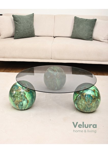 Modern Orta Sehpa & Küre Sehpa & Top Sehpa & Füme Yuvarlak Cam & Jungle fiyatları