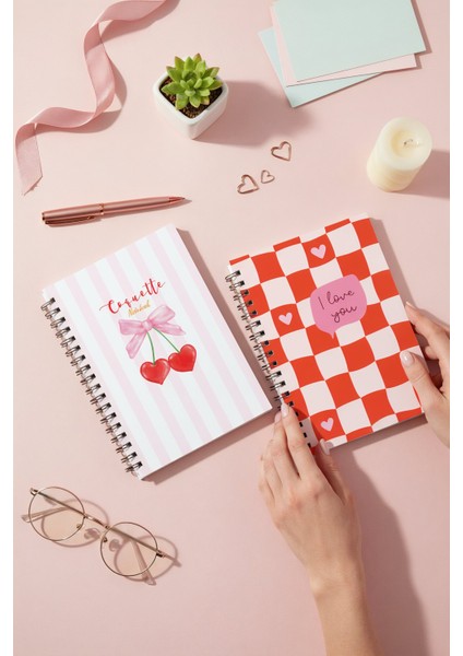 A5 Spiralli Okul Defteri 120 Sayfa 2’li Set, 1 Çizgili - 1 Çizgisiz Defter, Notebook, Ders Programlı