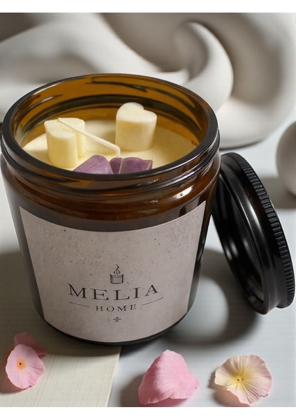 Amber %100 Doğal Soya Wax Kokulu Mum Büyük Boy 200 ml - Pembe Solmayan Gül ve Özel Hediye Kutusunda fiyatları