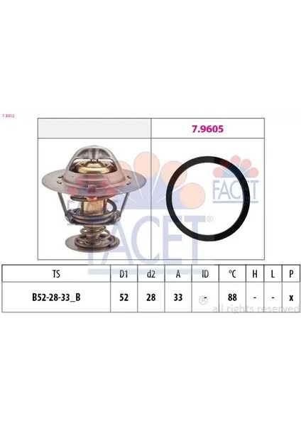 78412 Termostat 1096283 1338F5 1373125