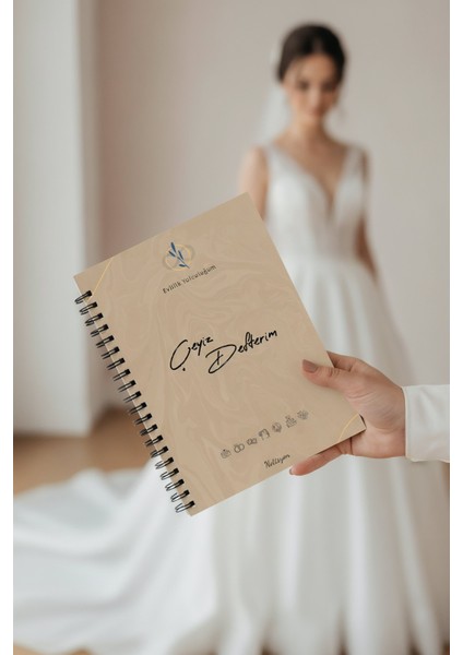 Çeyiz Defteri, Düğün Planlayıcı, Çeyiz Listesi, Çeyiz, Söz, Nişan, Kına, Balayı, Spiralli, Krem, 44 Sayfa.