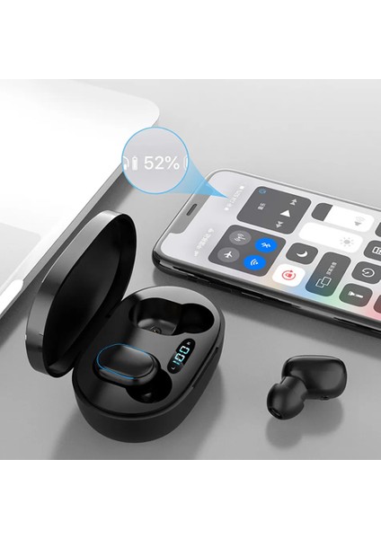 E6S Bluetooth 5.0 Tws Kablosuz Kulaklık – LED Ekranlı Şarj Kutusu, Şık ve Ergonomik Tasarım fırsatları