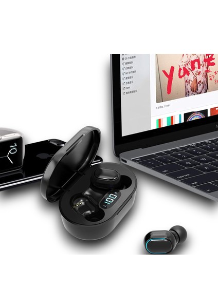 E6S Bluetooth 5.0 Tws Kablosuz Kulaklık – LED Ekranlı Şarj Kutusu, Şık ve Ergonomik Tasarım
