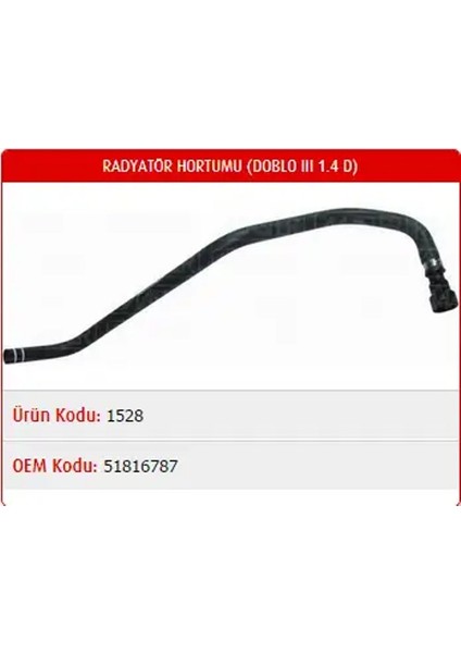 M1528 Yedek Su Deposu Hortumu 51816787