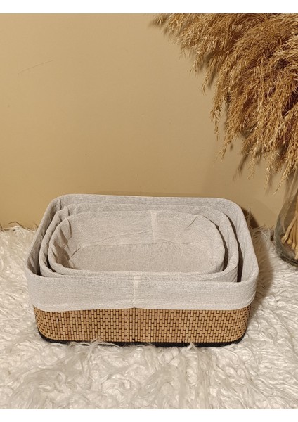 3'lü Bambu Içi Bezli Kutu / Organizer / Düzenleyici modelleri