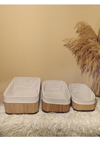 3'lü Bambu Içi Bezli Kutu / Organizer / Düzenleyici indirimleri