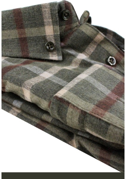 Büyük Beden Erkek Yeşil Yünlü Kışlık Gömlek – Cepli Geniş Kesim Flanel Model modelleri