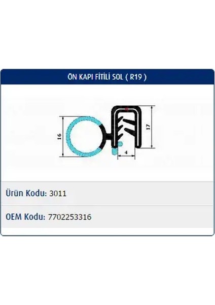 M3011 Kapi Fitili 7702253316 96AB1113