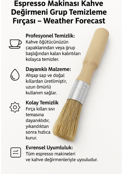 Espresso Makinası Kahve Değirmeni Grup Temizleme Fırçası CIN466 fırsatları