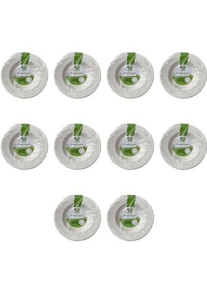 Nature Ekolojik Karton Kağıt Parti Çok Amaçlı Çukur Derin Tabak - 23 Cm. - 250 Adet