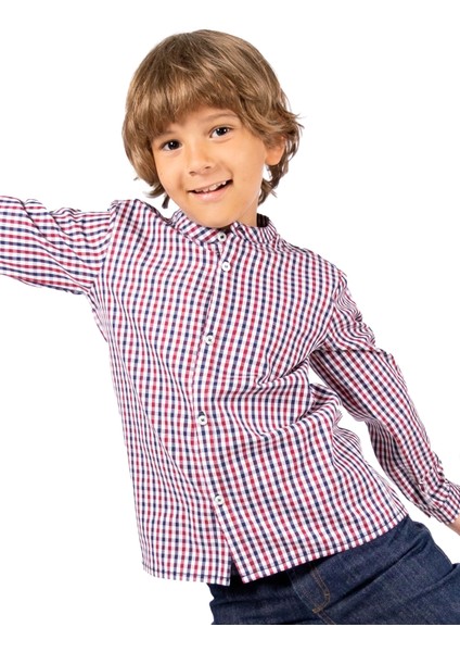 %100 Pamuk Ekose Hakim Yakalı Baharlık Erkek Çocuk Gömleği fiyatları