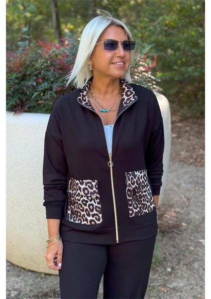 Kadın Uzun Kollu Lepoar Cep Detay Modal Kumaş Ikili Takım