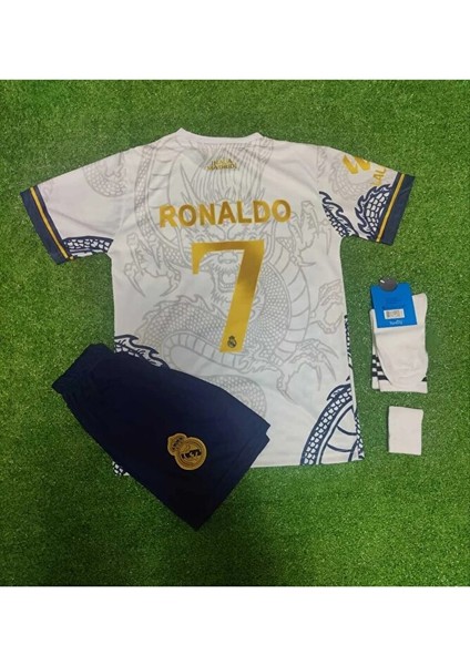 R.madridd 2023-24 Sezon Dragon Desenli Cristiano Ronaldo Çocuk Forması 4'lü Set (Byzgold)