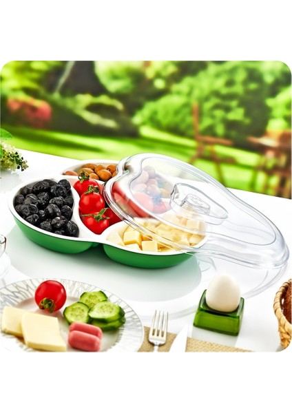 Dört Bölmeli Kahvaltı Çerez Piknik Seti Dekoratif Kullanışlı Kahvaltılık Kutusu fırsatları