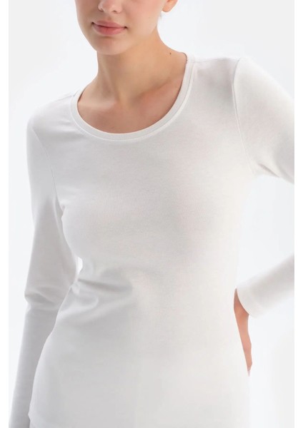502 Kadın Uzun Kollu O Yaka Termal Üst Içlik-Ekru fırsatları