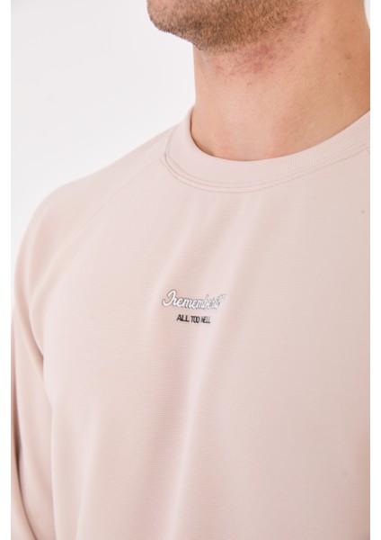 Rahat Kesim Dokulu Ottoman Kumaş Baskılı Erkek Sweatshirt -R2601 fiyatları