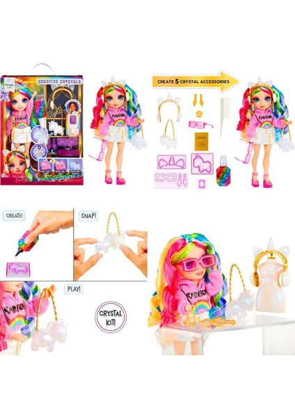 Rainbow High 121367-374-404-411 Yaratıcı Kristaller Moda Bebeği 4 Model 8+ fiyatları
