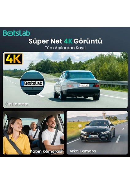 360+ Botslab G980H Pro 4K 3 Kameralı Wifi+Gps Akıllı Araç Içi Kamera +170° Geniş Açı+Süper Kapasitör+Sesli Kontrol+Gece Görüşlü (128GB Hafıza Kartı Hediyeli) fiyatları