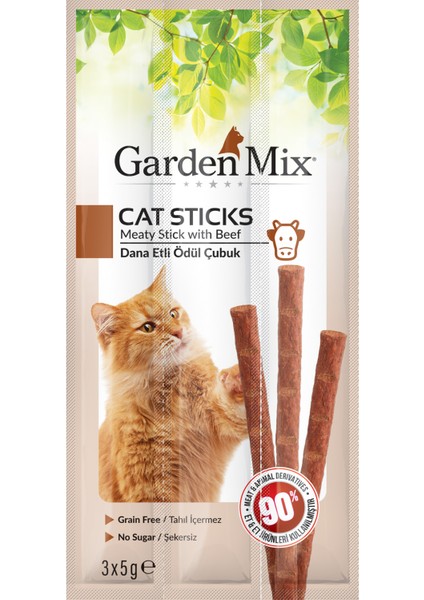Techmrt Gardenmix Dana Etli Kedi Stick Ödül 3 x 5 gr x 5 Adet