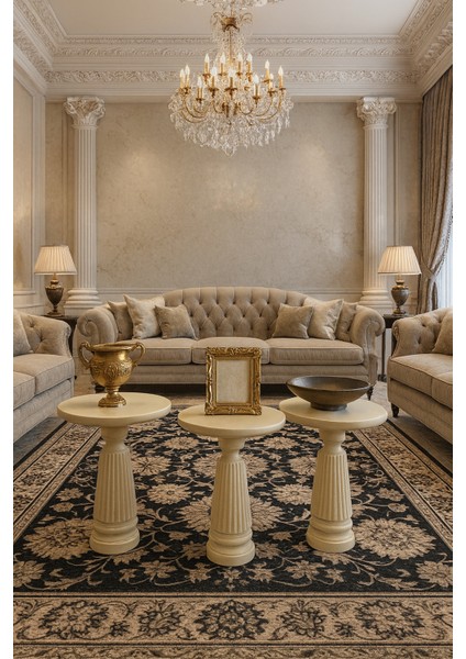 Krem Renk 3’lü Ahşap Mantar Sehpa Seti – Zarif Zigon ve Fiskos Modeli fiyatları