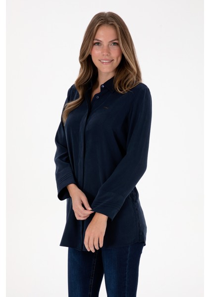 Kadın Lacivert Gömlek Desenli 50299622-VR033 modelleri